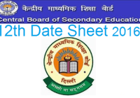 CBSE Senior School Certificate Examination 12 Routine 2016